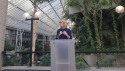 Pictured: The National Trust’s director-general Hilary McGrady unveiling the new strategy at the Barbican Centre in London
